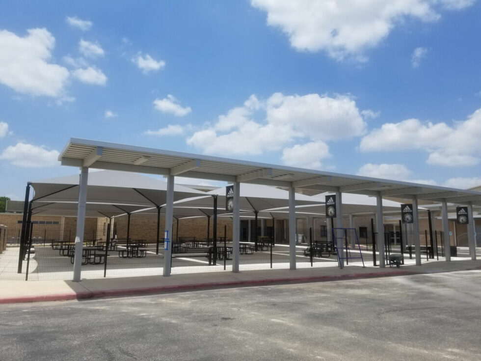 Frank J. Dobie Junior High School Interlocking 4Post Shade Structures