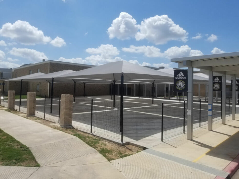 Frank J. Dobie Junior High School Interlocking 4Post Shade Structures