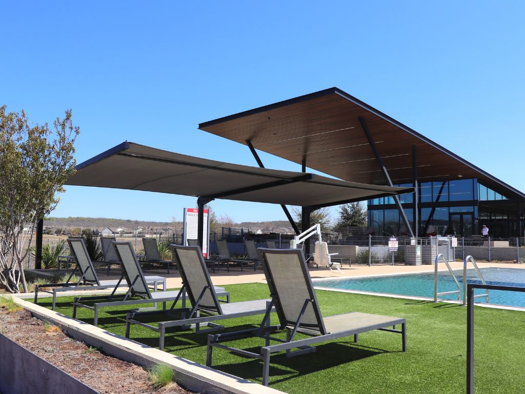 Interlocking Sloped Cantilever Shade Structure