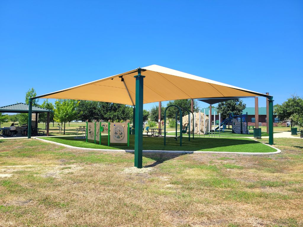 Interlocking Sloped Cantilever Shade Structure