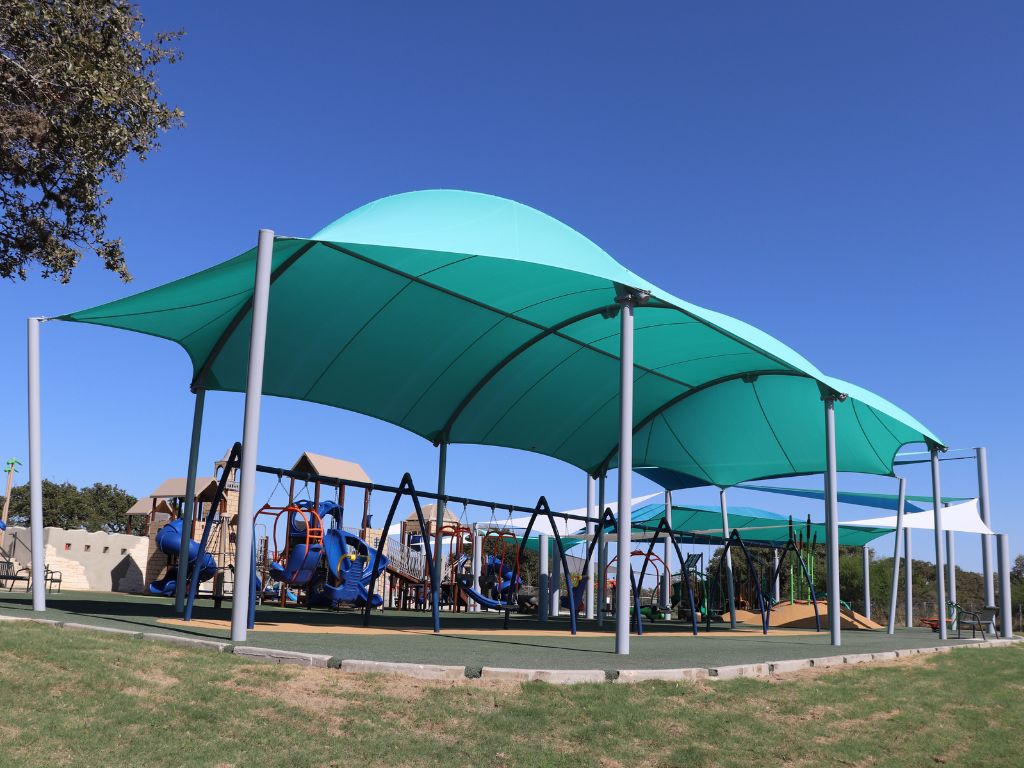 Interlocking Sloped Cantilever Shade Structure