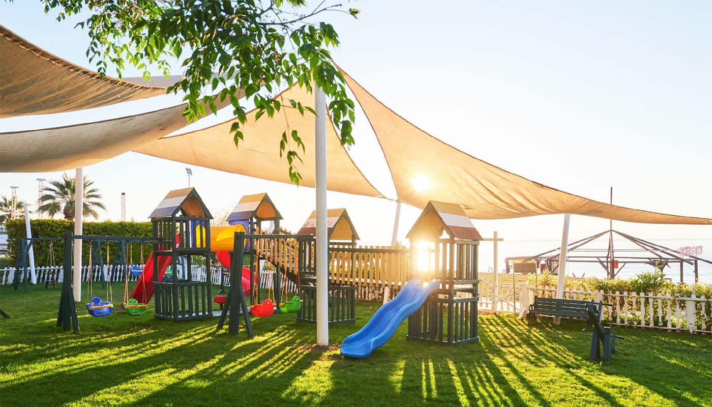 Playground shade structure purchased through BuyBoard cooperative contract